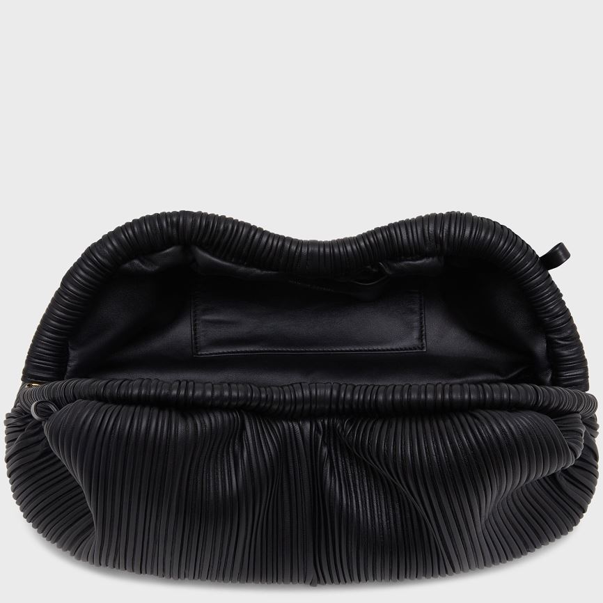 Women's Mansur Gavriel Pleated Cloud Clutch Bags Black | AU 07M2BI